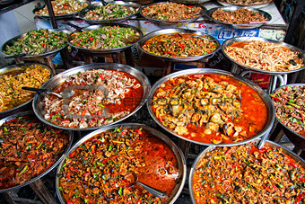 Plates of Thai food