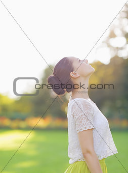 Girl enjoying spring outdoors
