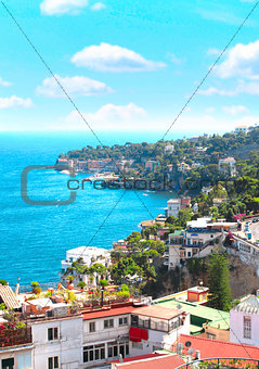 Panorama of Naples and Mediterranean sea