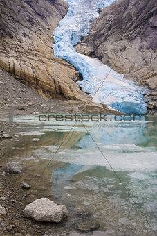 Melkevollbreen Glacier, Jostedalsbreen National Park, near Brigs