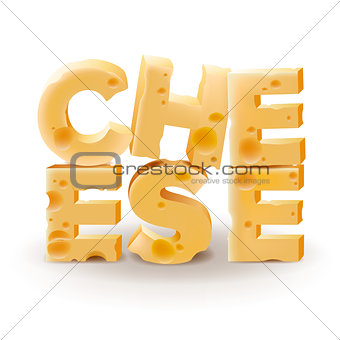 Word Cheese written with cheese