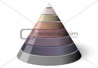 Vector Cone Eight Levels, Vectorial 3d Shape