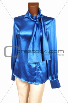 Blue silk blouse