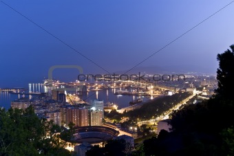 Nightview over Malaga