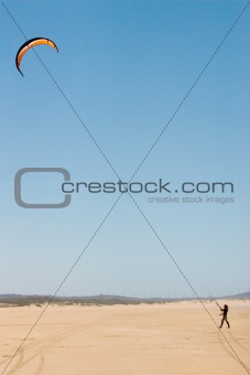 man flying kite 
