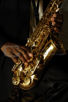 sax and hands