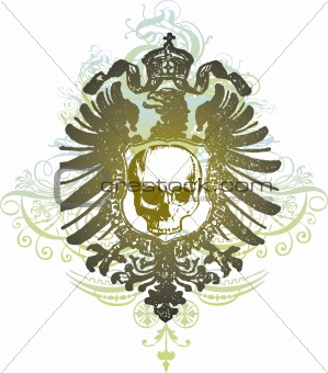Shield skull vector illustration
