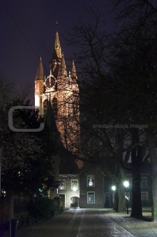 Oude Kerk at night