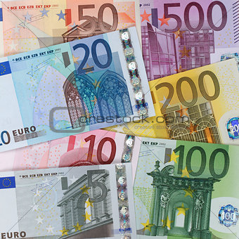 Present Euro banknotes