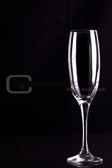 Empty champagne flute