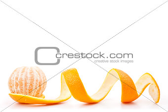 Orange posed on a orange peel