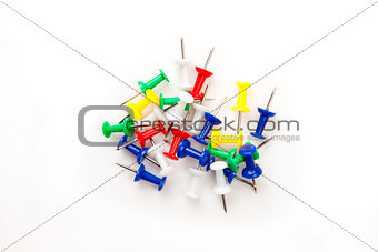 Large group of muti coloured pushpins