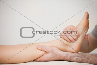 Muscle of a foot being massaged