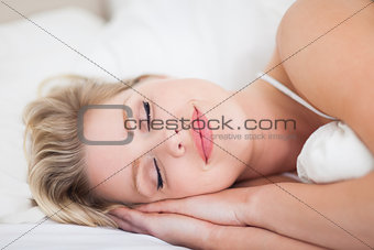 Woman smiling while she is resting