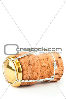 Close up of a cork with iron wire