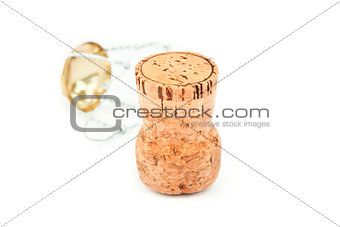 Close up of a cork and iron wire 