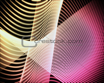 Volute of pink and yellow lines