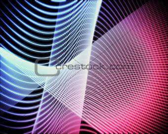 Volute of blue and pink lines