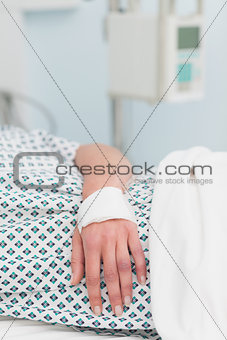 Close up of the hand of a patient
