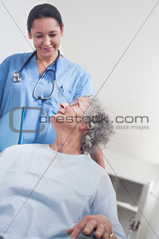 Elderly patient in a wheelchair