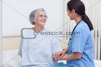 Nurse comforting a patient