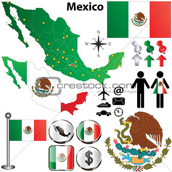 Mexico map with regions