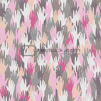 Seamless pattern with hands