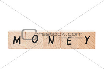 Money Written With Wooden Blocks.