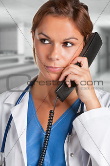 Female Doctor on the Phone