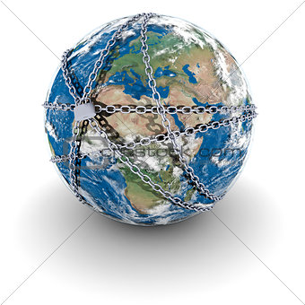 Earth locked in chains