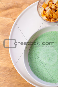 green soup of broccoli