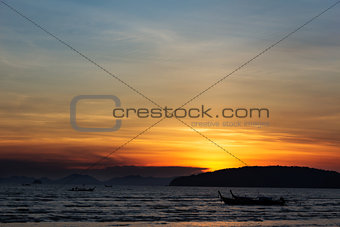 Sunset in Andaman sea, Krabi, Thailand