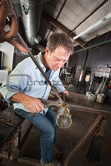 Man Finishing Vase