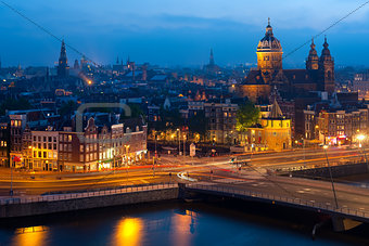 Nigt view of Amsterdam