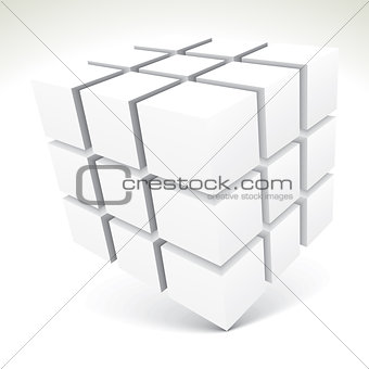 3D white cubes