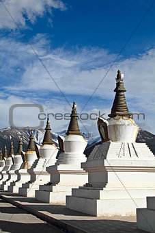 White pagodas Tibet
