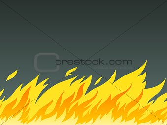burning forest trees in fire disaster