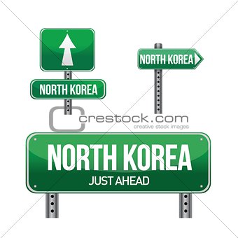 north korea Country road sign