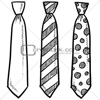 Neck tie clothing sketch