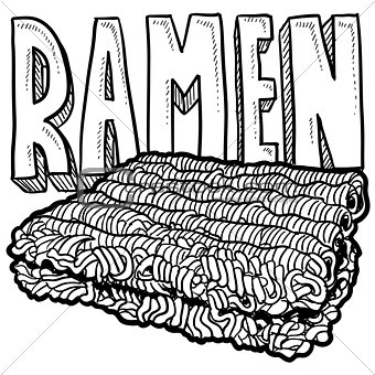 Ramen noodles sketch