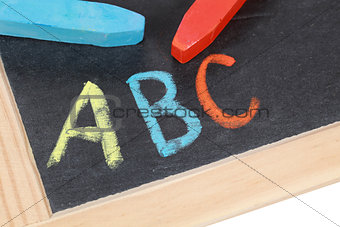 ABC on a blackboard at an elementary school