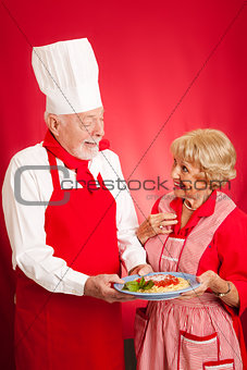 Chef Teaches Italian Cooking to Housewife