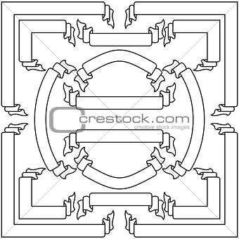 Set  white ribbons  and banners, vector illustration