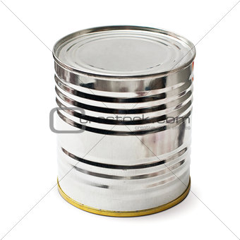 silver tin with clipping path
