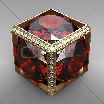 jewel cube with gem