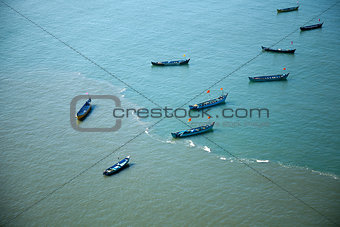 Boats in bule ocean