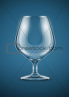 glass goblet for brandy drinks