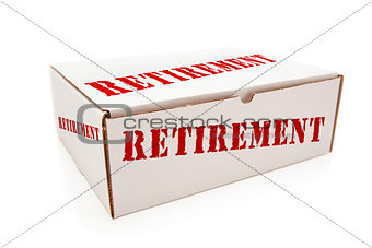White Box with Retirement on Sides Isolated