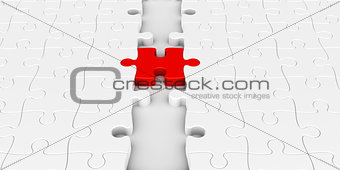 Red puzzle connection