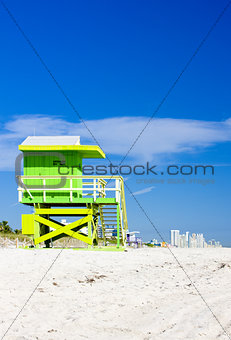 cabin on the beach, Miami Beach, Florida, USA